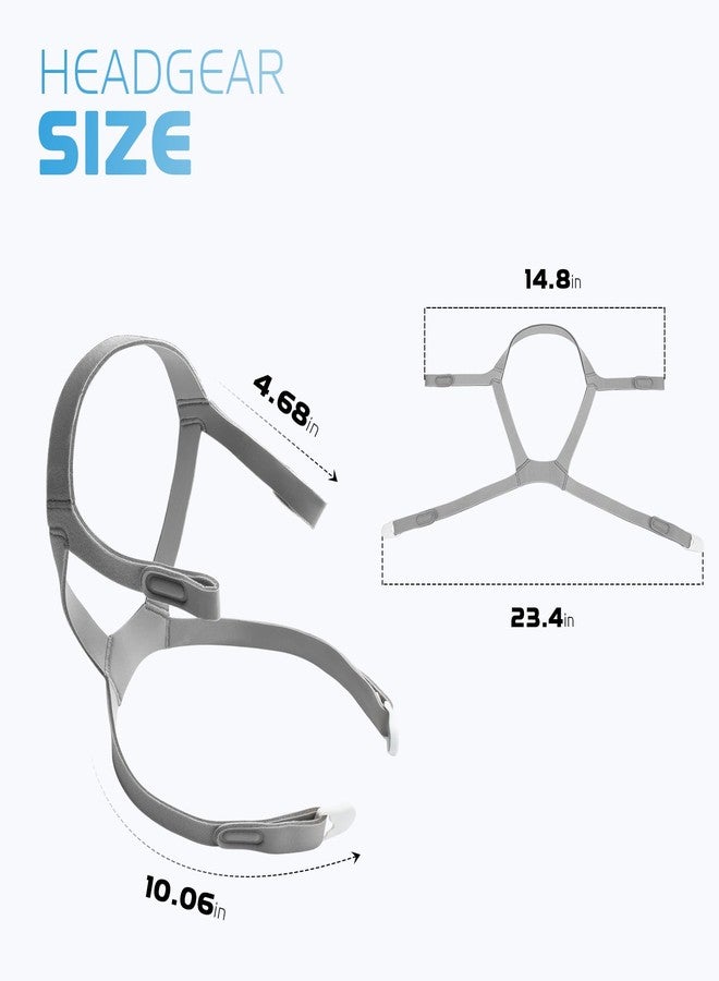 SyunsXoon F40 Headgear Replacement for ResMed AirFit F40 Full Face Mask Strap, Adjustable Elastic CPAP Headgear with 2 Magnetic Clips, Large F40 Head Strap - Image 2